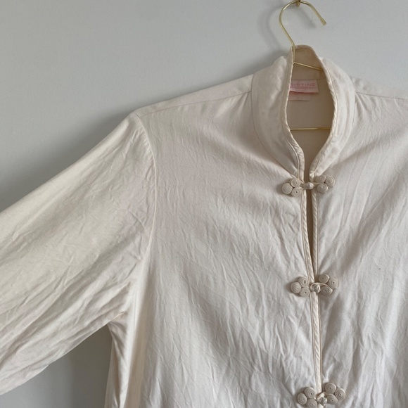 Christine Vancouver Silk Robe — Ivory (M, Late 80s–Early 90s) - Picture 7 of 10